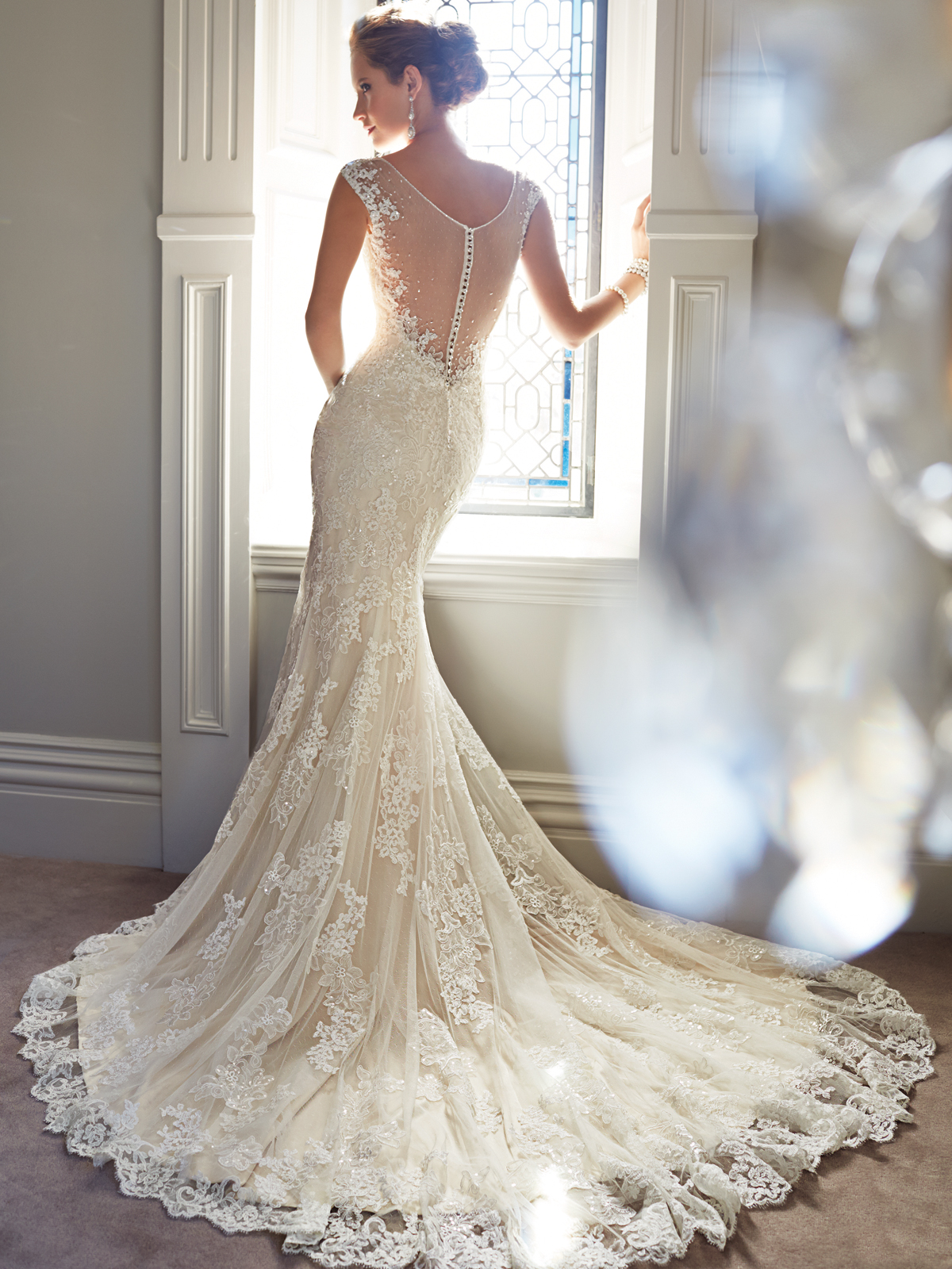 Mesh back 2024 wedding dress